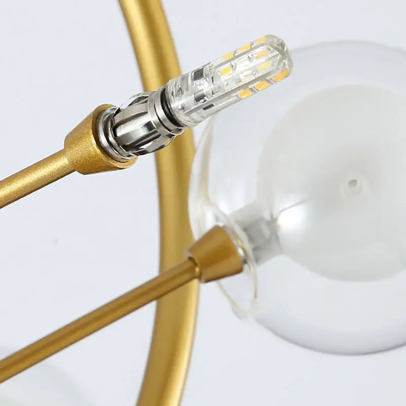 Modern Led Chandelier Glass Design Lamp Living Room Kitchen Dinning Light Fixtures Gold Decor Home Lighting Metal Lustre G4 | Лампы и
