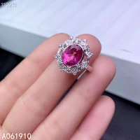 kjjeaxcmy fine jewelry 925 sterling silver inlaid natural pink topaz ring female trendy support detection popular