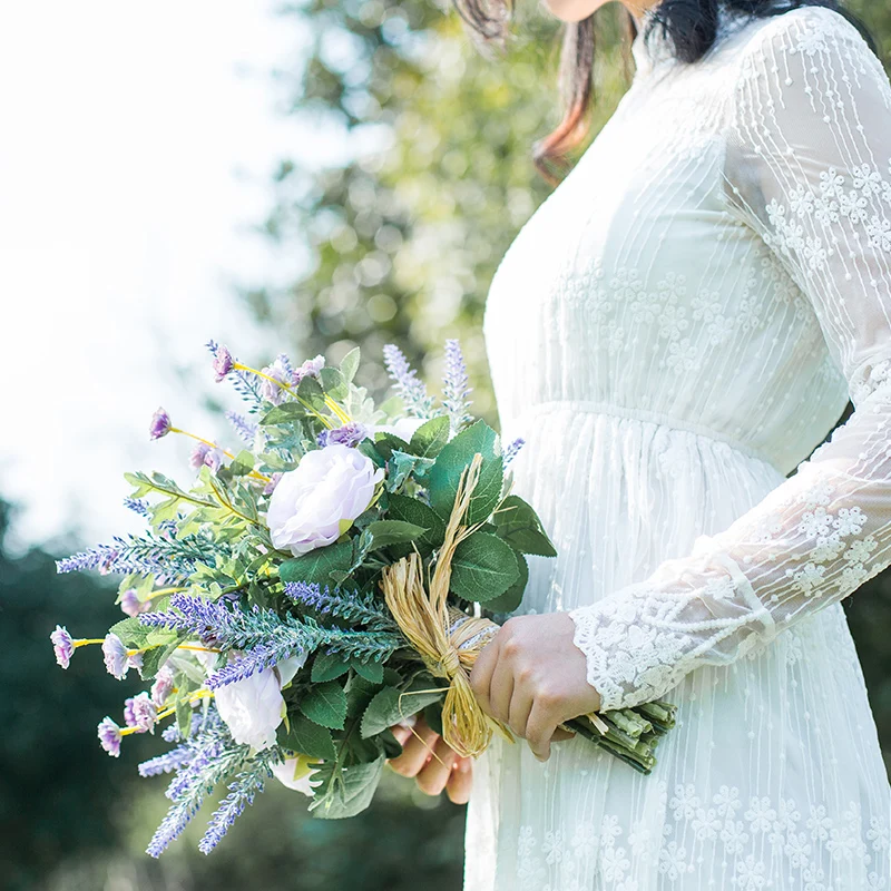 HIMSTORY красивый фиолетовый свадебный букет романтический Свадебный невесты
