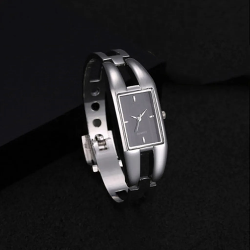 Гладкий минималистский квадратный ремешок из нержавеющей стали с дамскими
