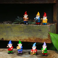 mini gnomes resin ornament hand painted micro landscape decoration cute dwarfs statue for garden lawn ship