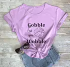 Женская футболка Gobble Til You Wobble, вечерние футболки в винтажном стиле с изображением индейки на День Благодарения