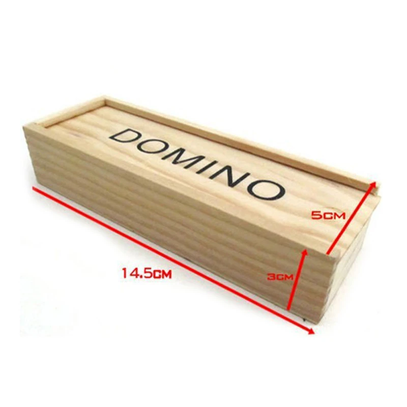 

Wooden Box Dominoes Set Toy Traditional Classic 28pcs Domino Travel Funny Table Game Domino Blocks Kits Early Educational Toys