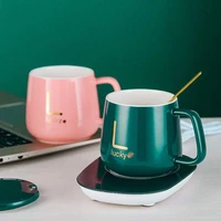 warm cup lovers constant temperature cup 55 degree cup milk cup mug coffee cup water cup thermos cup with spoon