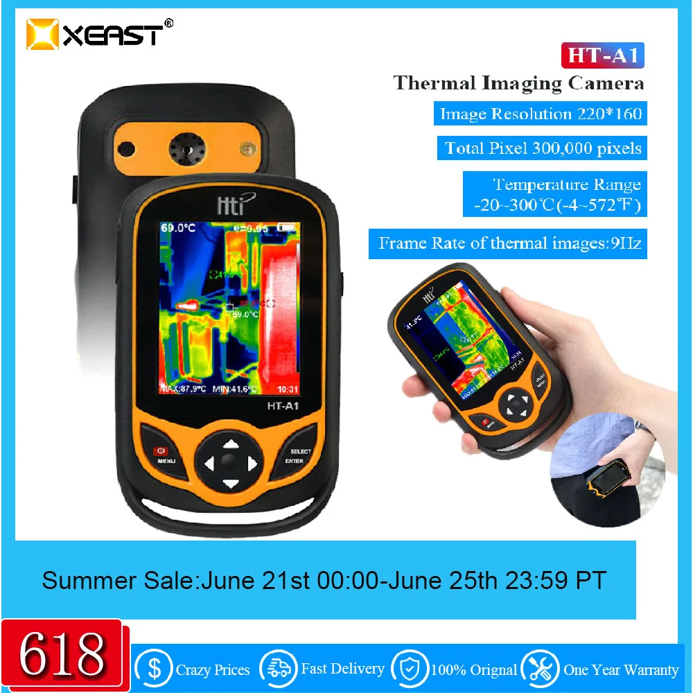 XEAST HT A1 3 2 дюймовый полноэкранный инфракрасный термометр тепловизор 0.3MP детектор