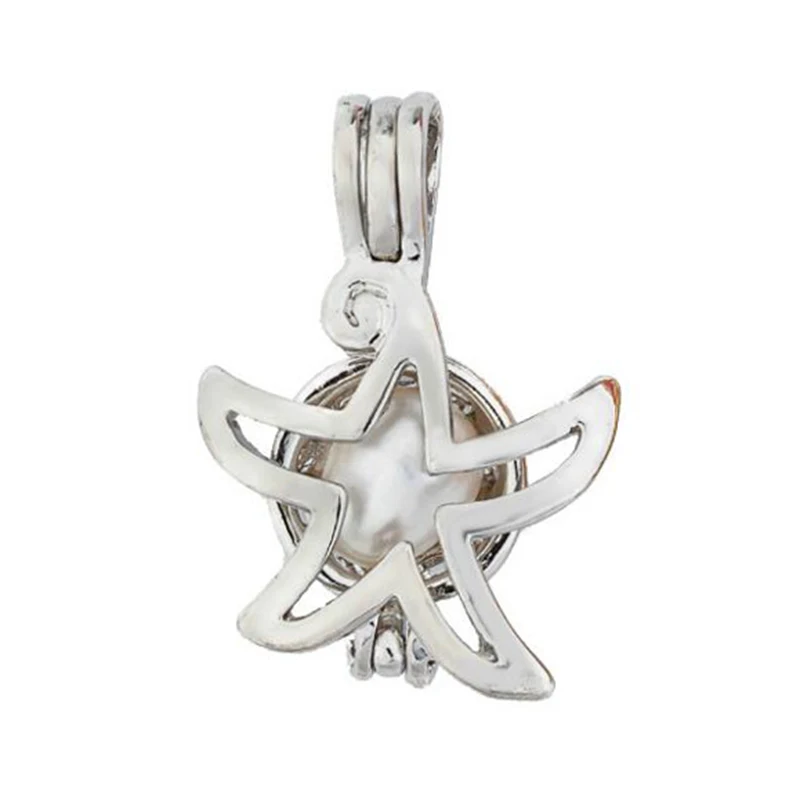 Серебряная Морская звезда жемчужная клетка ювелирных изделий медальон кулон