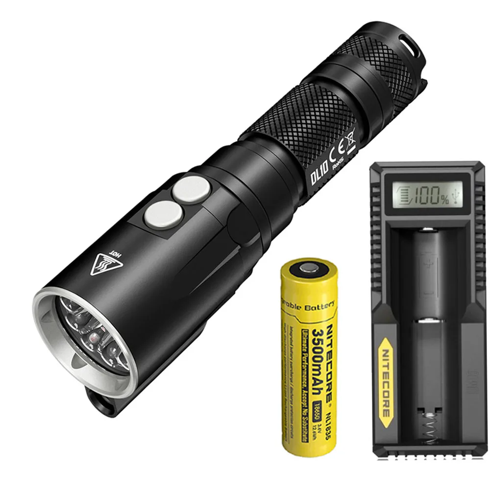 NITECORE DL10 дайвинг вспышка светильник CREE XP-L HI V3 светодиодный Макс 1000ЛМ водонепроницаемый 30 м Дайвинг светильник Подводный фонарь с батареей 18650 - Испускаемый цвет: DL10 NL1835 UM10