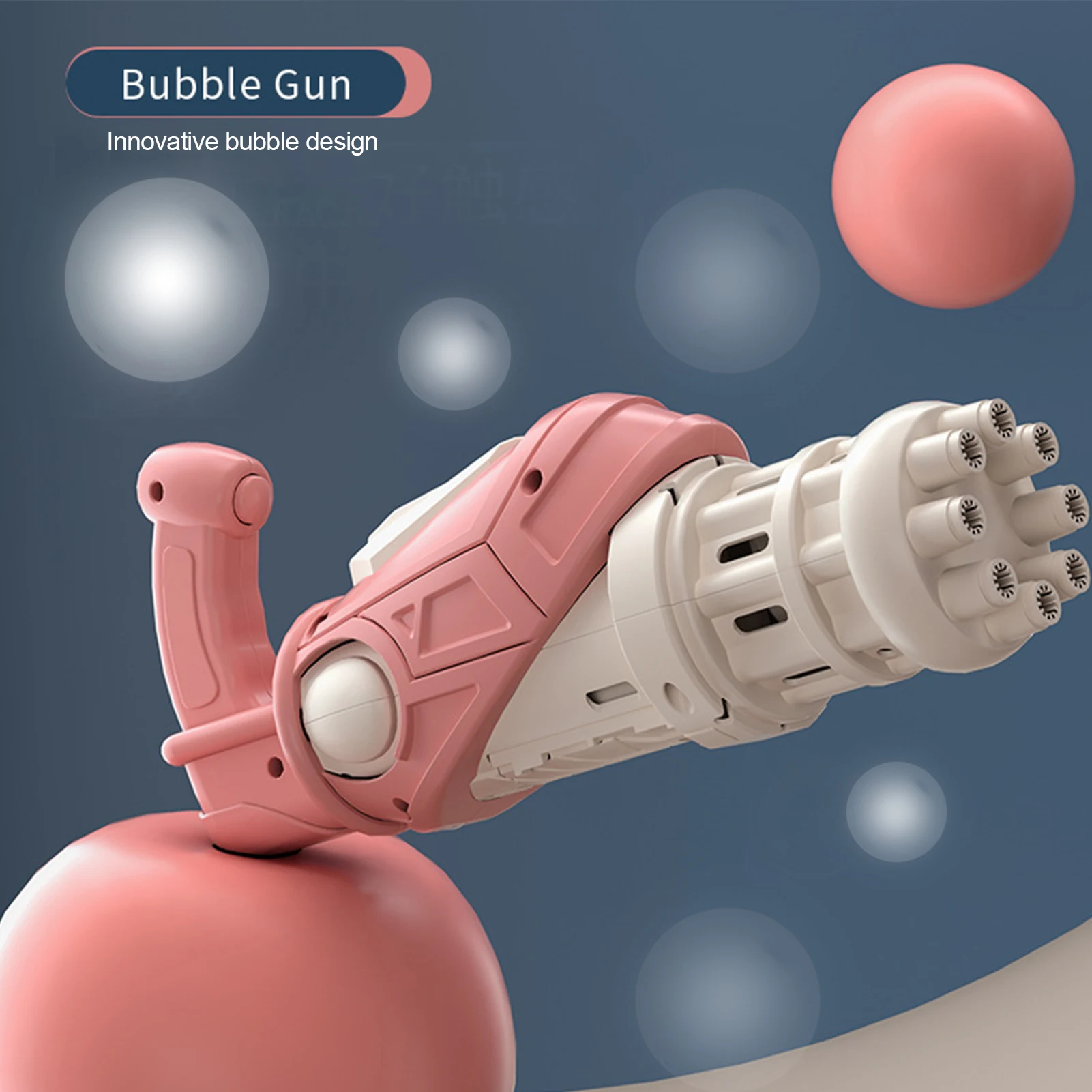 Gatling-pistola de burbujas de 8 agujeros para ni&ntilde;os, juguetes de verano, m&aacute;quina autom&aacute;tica de burbujas de agua y jab&oacute;n para ni&ntilde;os peque&ntilde;os, interior y exterior, boda, novedad-4