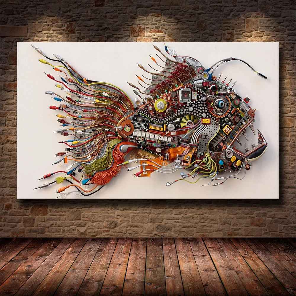 Пиранья креативная HD-печать Картина на холсте декоративная картина украшение