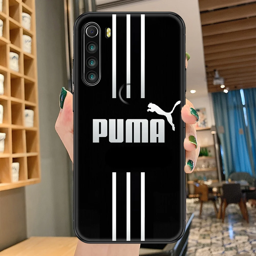 

Fashion puma-Brand Sports Phone case For Xiaomi Redmi Note 7 7A 8 8T 9 9A 9S 10 K30 Pro Ultra black 3D cell cover trend Etui tpu