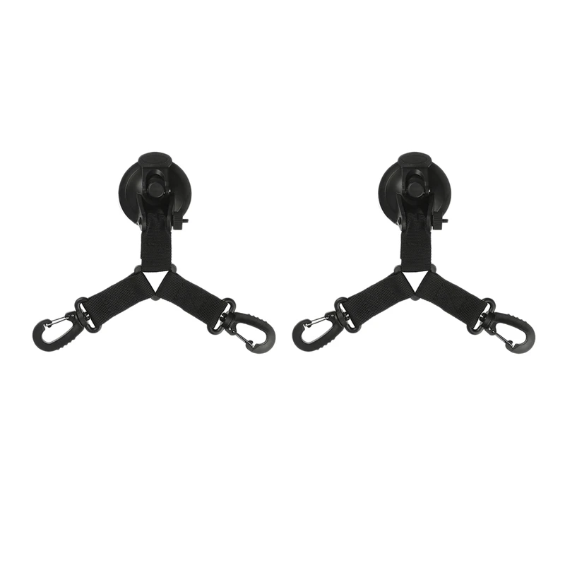 

2Pack Double Hooks Suction Cup Anchor with Securing Hook Tie Down Heavy Duty for Camping Tarp Car Awning Accessory