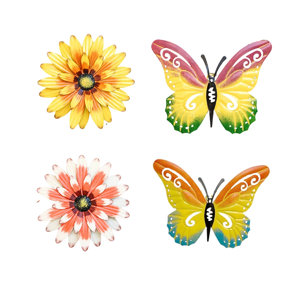 

4Pieces Wall Sculptures Decoration Wall Sculpture for Bedroom Garden Outdoor Yard