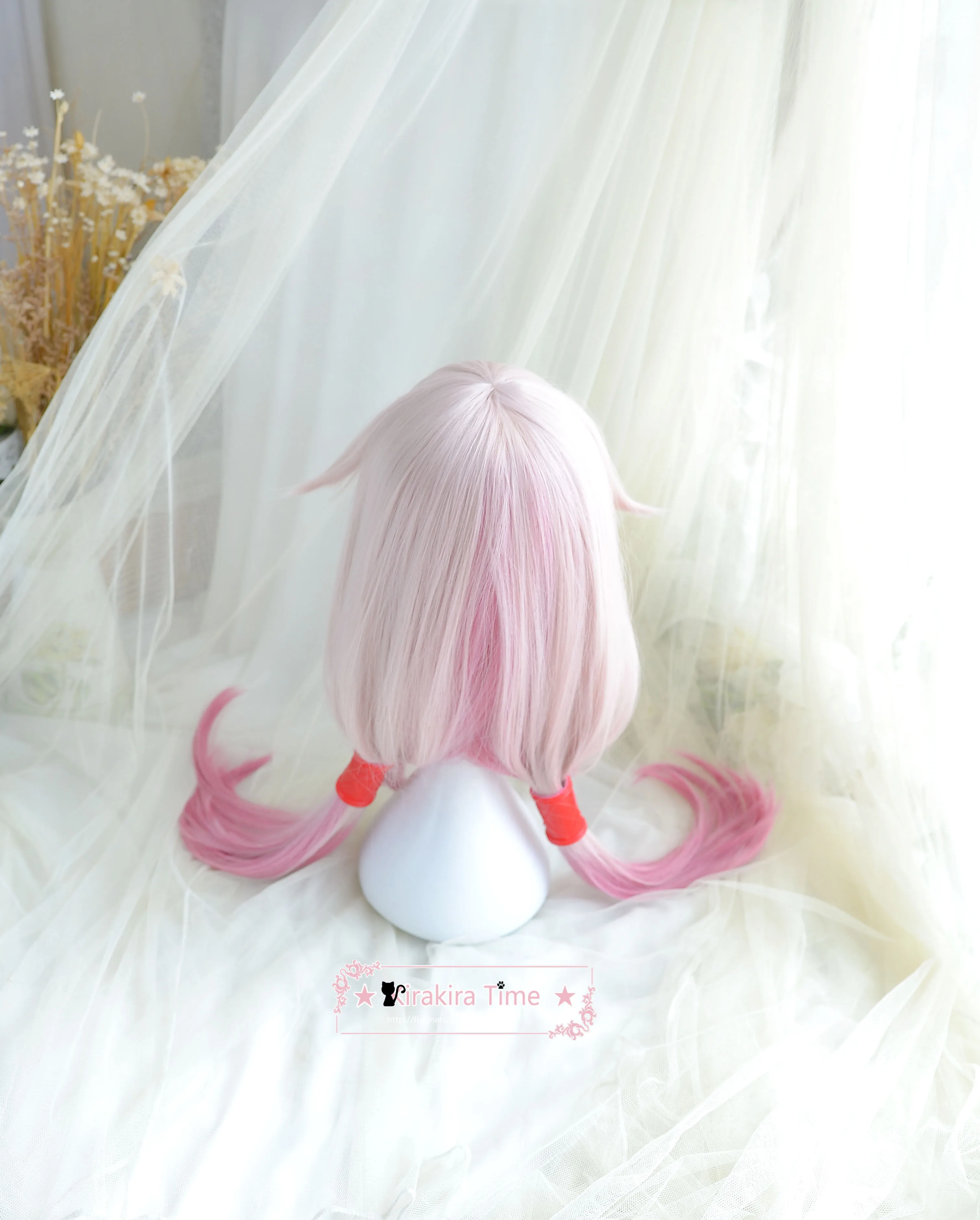 Парик для косплея Yuzuriha Inori из аниме Виная Корона Длинные розовые заколки волос на