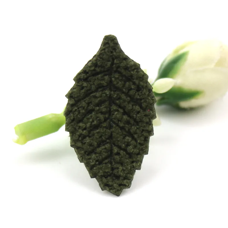 Deep Green 40 шт., 1,5*3 см, шерстяная Цветочная аппликация в виде листьев для детских поделок, аксессуары для головных уборов, заколки для волос, украшения - Цвет: Deep Green