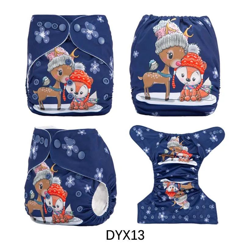 DYX13 {AnAnBaby} дизайн многоразовые тканевые подгузники с цифровой печатью размера на выбор с вставками из микрофибры - Цвет: DYX13