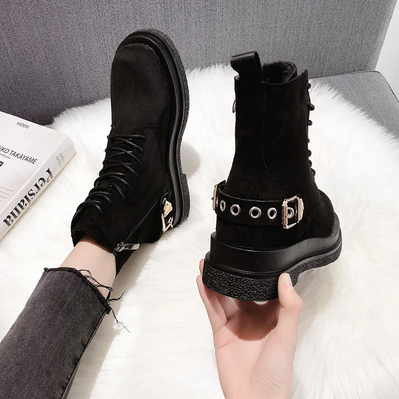 

Martin Boots Female Women Shoes Platform Boots For Women Fashion Plush Winter Boots Women Booties Woman Ladies Ankle Boots