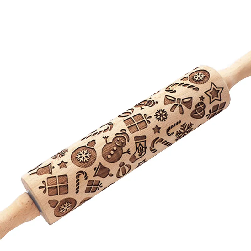Рождественская булавка с узором из бука Креативная печать для выпечки печенья