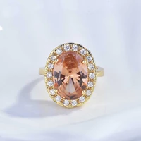 trendy ring silver 925 jewelry with oval shape zircon gemstone finger rings for women wedding party gift accessories wholesale