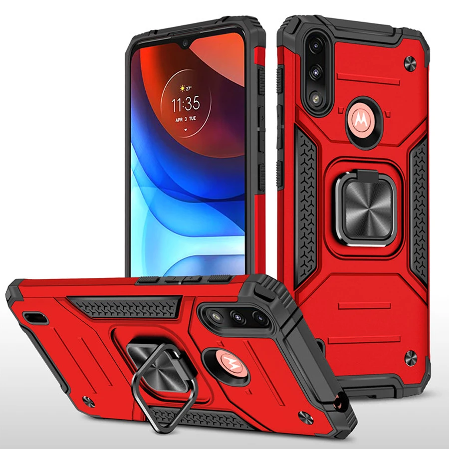 shockproof case for e7 power 2021 armor bumper back phone cover moto e7 e 7 power luxury case for moto e7 plus e6s stand etui free global shipping