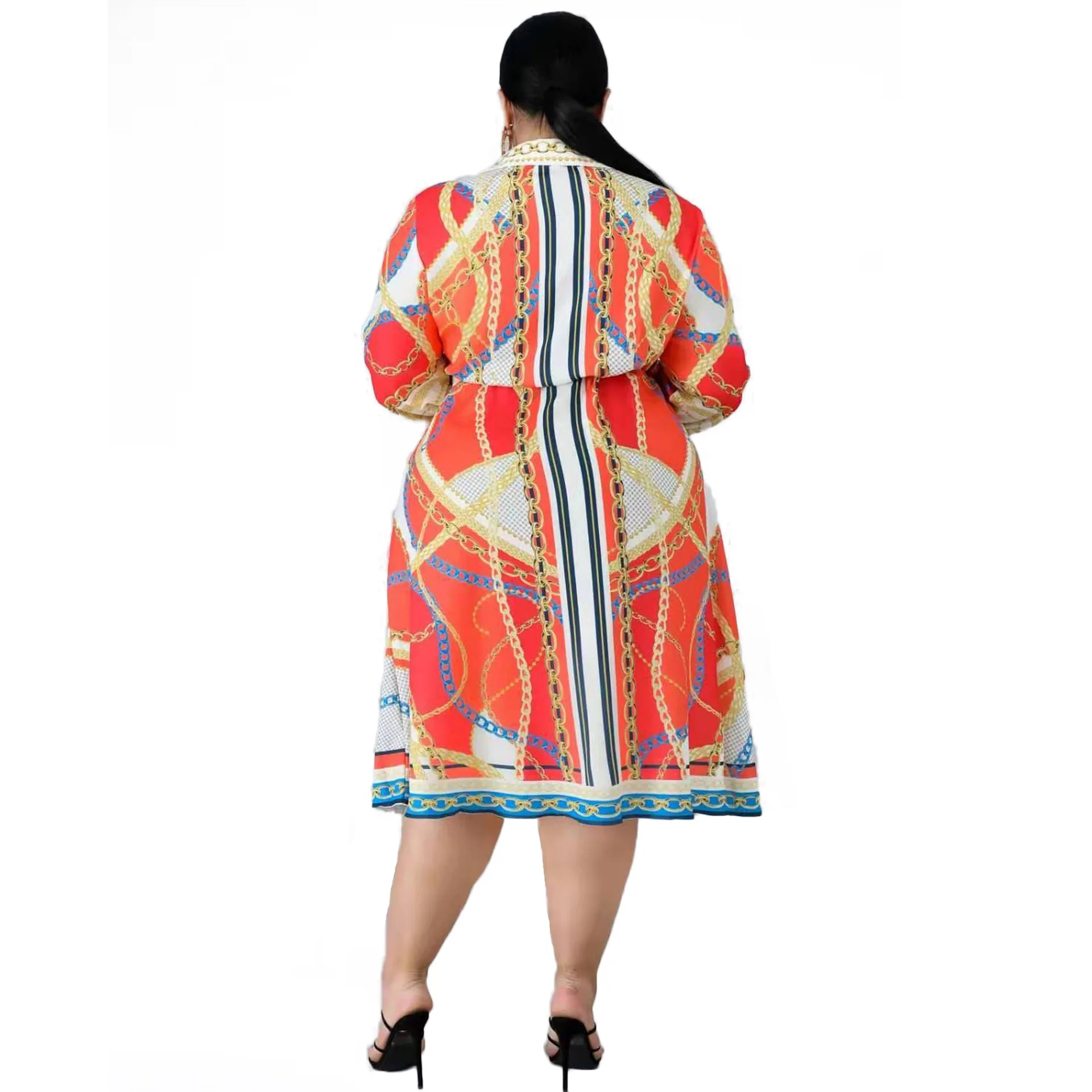 Новинка Осень/Зима 2019 африканская мода женское платье на пуговицах рубашка