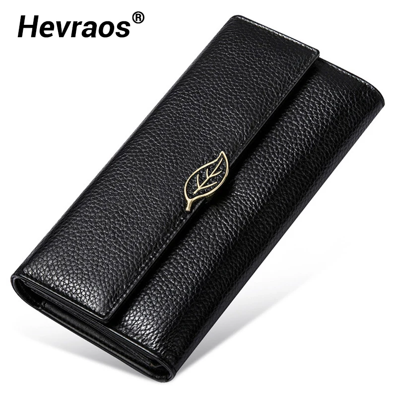 

Женские кошельки из натуральной кожи, Роскошный дизайнерский Дамский держатель для удостоверения личности и кредитных карт, большая креди...