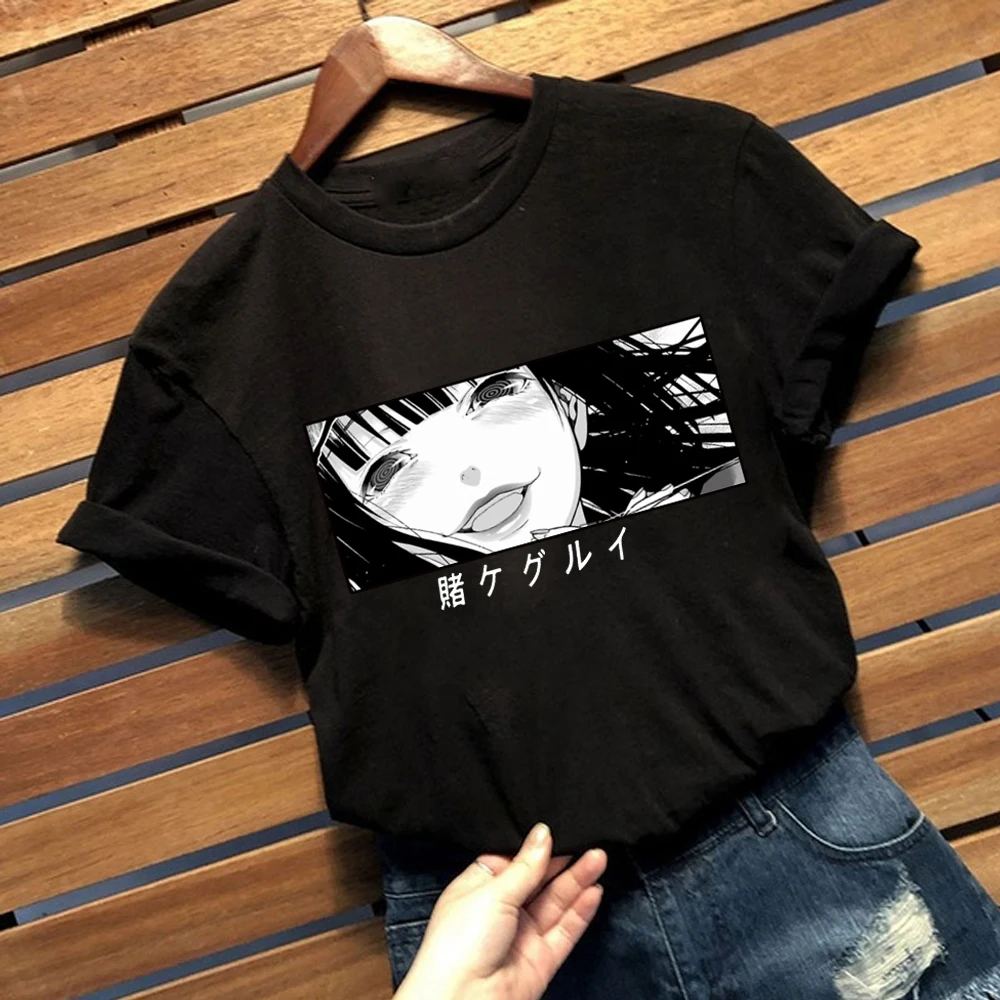 

Men Women T-shirt Tops Kakegurui Tshirt Yumeko Jabami T-shirt Crew Neck Fitted Soft Anime Manga Tee Shirt