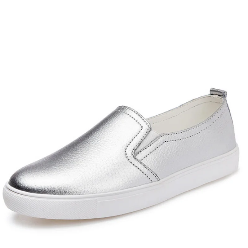 Туфли женские из искусственной кожи кроссовки лоферы на плоской подошве без