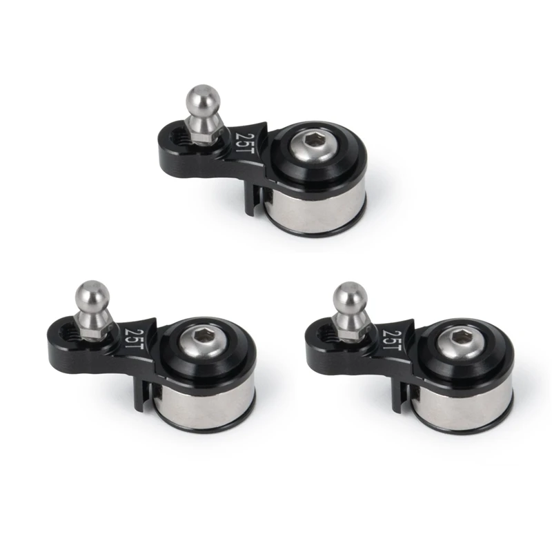 

Alloy RC Bridge Axle RC Spare Parts Black Front Axle with 3 PCS 25T Aluminum Alloy Adjustable Damping Servo Arm Horn