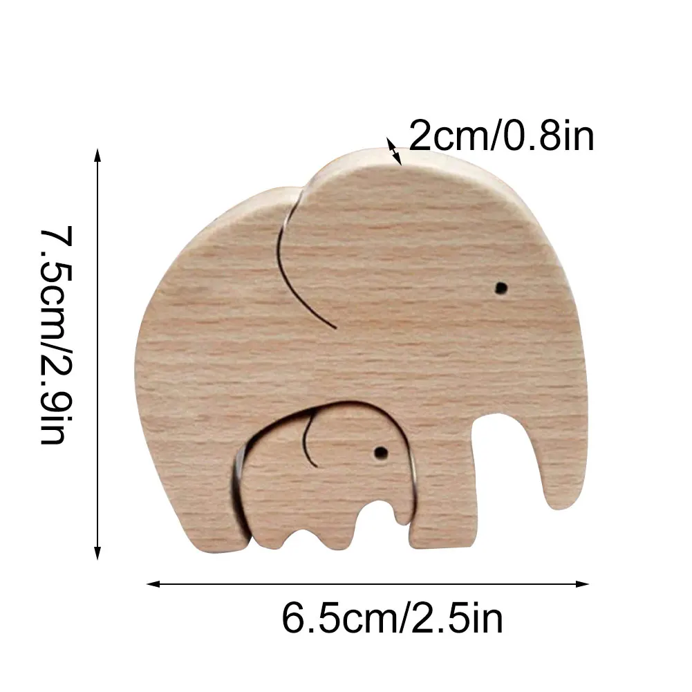 

Thanksgiving Mothers Mothers Day Ornament Elephant Wooden Craft Desktop Art Decoration Gift for Mother Home Bedroom 2 Style