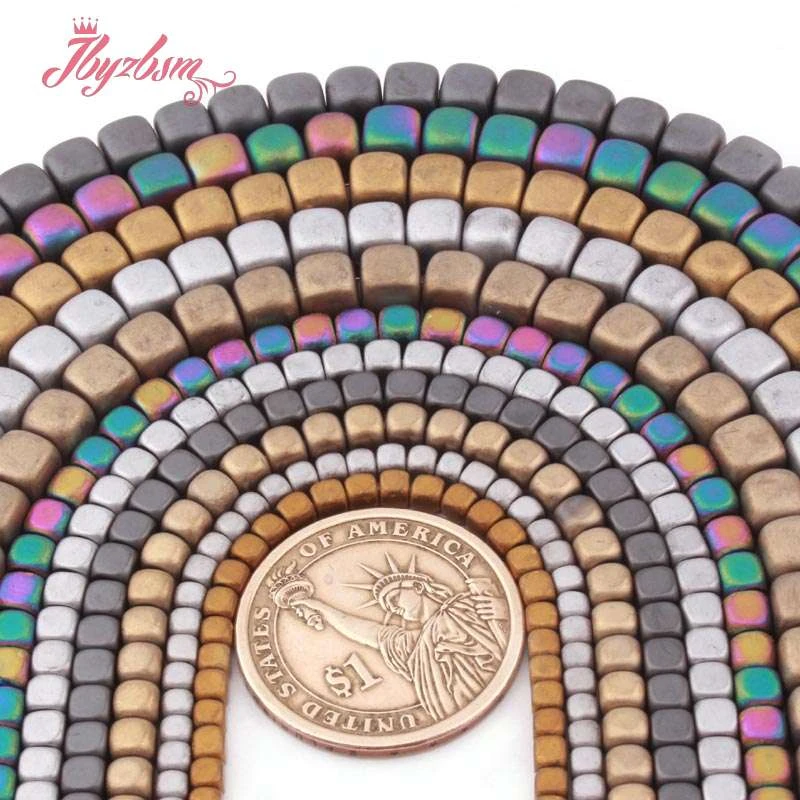 Бусины Из Гематита в виде морозного Куба 2 3 4 6 мм зеркальные бусины для