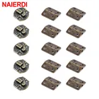 NAIERDI 5 шт. маленькие антикварные металлические накладки замок для ювелирных изделий деревянная коробка для хранения + 10 шт античные бронзовые шарниры шкафа мини-петля