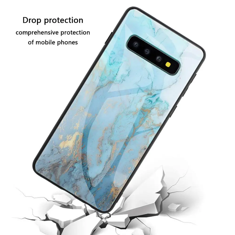 KISSCASE Мрамор Стекло чехол для samsung j3 pro A50 A10 принципиально окрашенные Жесткий из