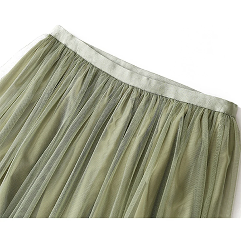 Осенняя Женская юбка сказочная сетчатая фатиновая плиссированная многослойная