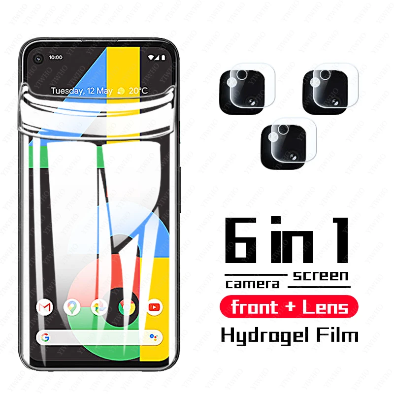 

999D Full Curved Soft Hydrogel Film on for Google Pixel 4a Screen Protector for Google Pixel 5 4 A Camera Lens Tempered Glass