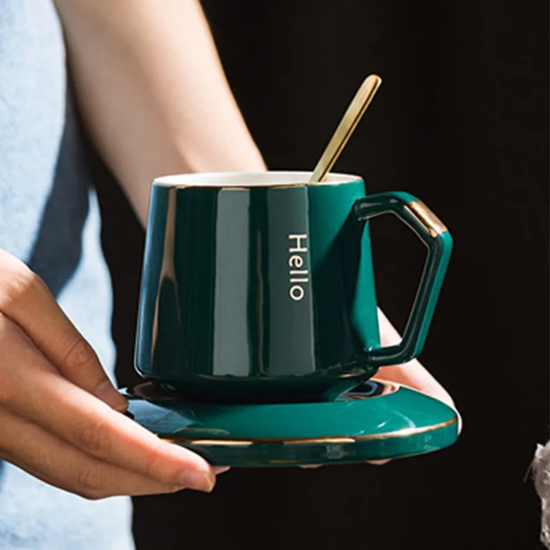 Простая керамическая кофейная чашка в скандинавском стиле с крышкой для