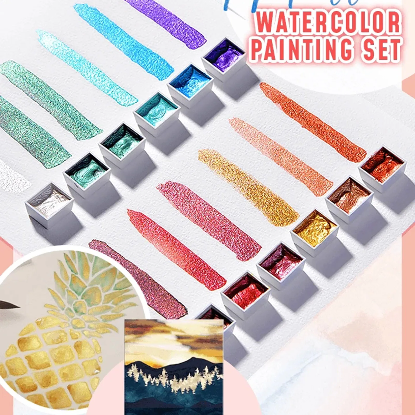 

12/36 Цвет s металлик воды Цвет Набор для рисования Высокое качество DIY воды Цвет живопись быстросохнущая яркие Цвет Набор для рисования для ху...