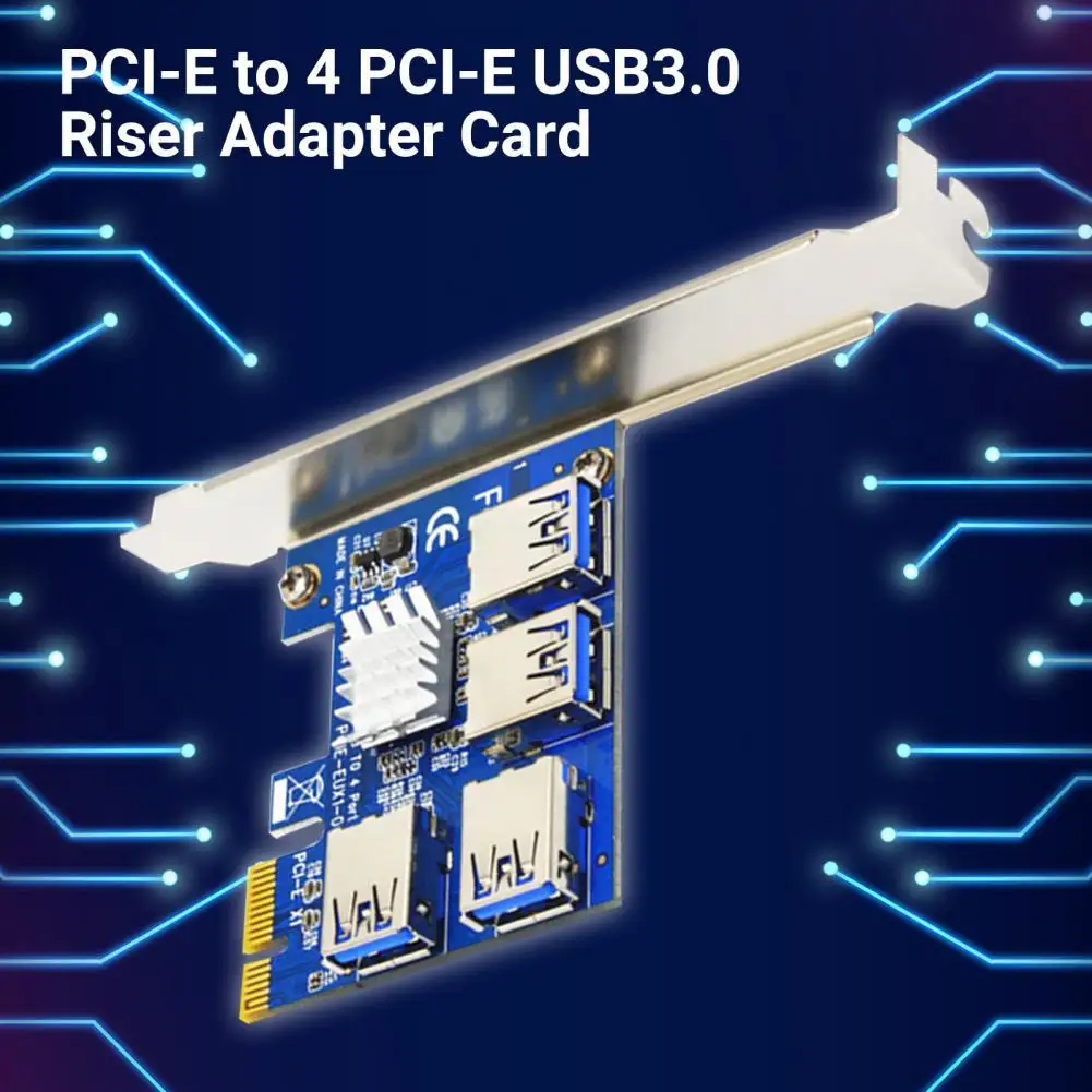 

Riser Card Extender Easy Installation Anti-oxidation Riser Extension Card PCI-E to 4 PCI-E USB3.0 Riser Extension Card