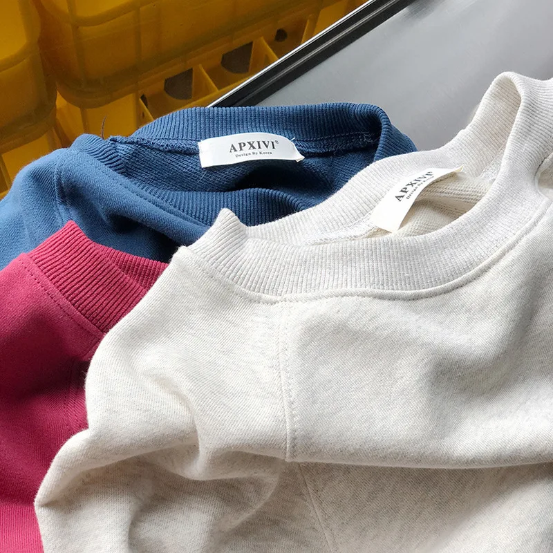 

Crewneck 99%Cotton Sweatshirt Women Hoodies Casual Loose Pullovers Brand Quality 2020 Autumn New Fashion Tops Simple Chic Design