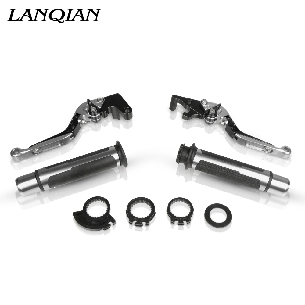 Motorcycle Accessories CNC Adjustable Brake Clutch Levers And Handle Grips With LOGO For YAMAHA YZFR3 YZF R3 2015 2016 2017 | Автомобили и