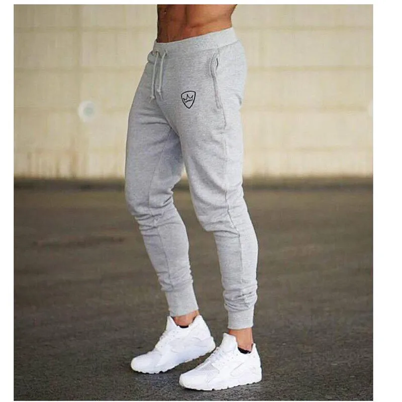 2020 мужские длинные штаны для тренажерных залов спортивные из хлопка средней