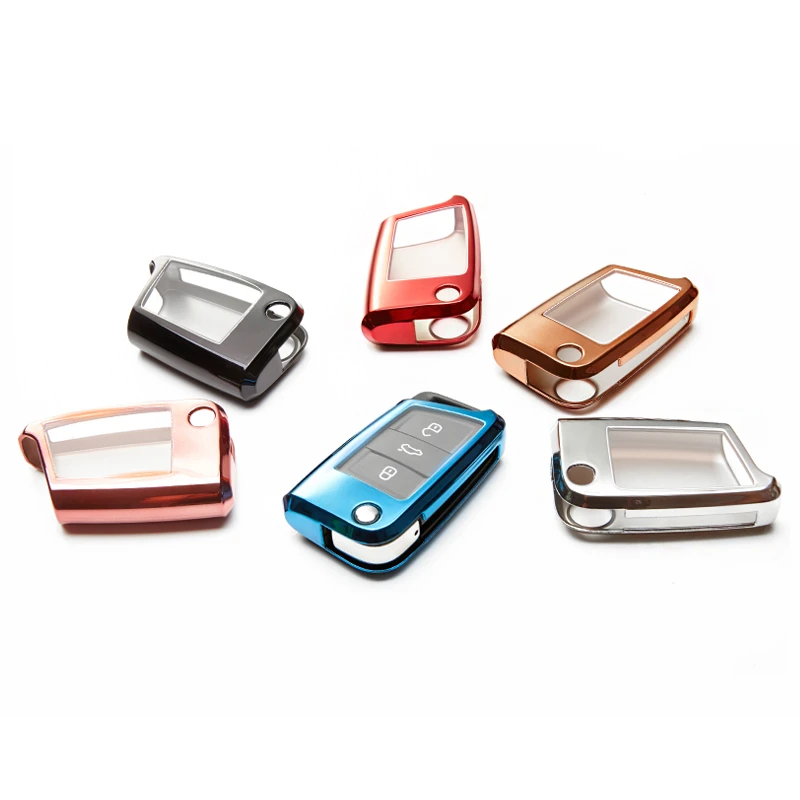 Защитный чехол для автомобильного ключа из ТПУ Обложка Volkswagen VW Golf 7 MK7 GTI R Tiguan 2016 2017