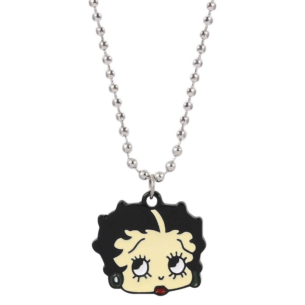 Новое поступление Харадзюку Бетти Буп эмаль металлическая подвеска ожерелье