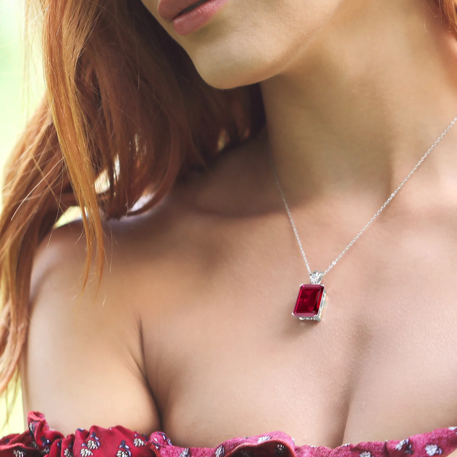 GemStoneKing 17 05 Ct Изумрудный красный драгоценный камень из рубина 925 пробы кулон