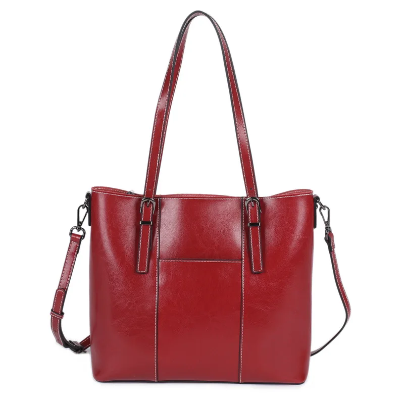 

Women Genuine Leather Casual Big Totes Lady Travel Shoulder Bag Large Capacity Women's Handbags Female Top-Handle Shopping Bags