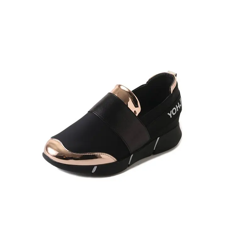 Mujer/женские слипоны; повседневные Мокасины на толстой мягкой подошве; Zapatillas; обувь на плоской подошве для отдыха; 698io - Цвет: Золотой