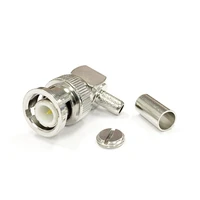 1pc new bnc male plug rf coaxial connector right angle crimp for rg58 lmr195 cable wholesale price