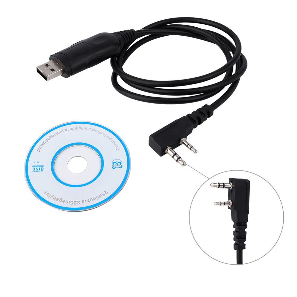 

USB Programming Cable Radio 2 Pin With CD Drive For Baofeng UV-5R Kenwood