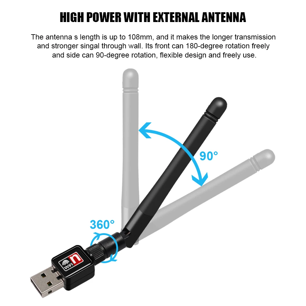 ZEXMTE 150 Мбит/с USB Wifi адаптер ноутбук беспроводной USB wifi-адаптер с антенной WiFi сетевой адаптер Поддержка Windows XP/Vista
