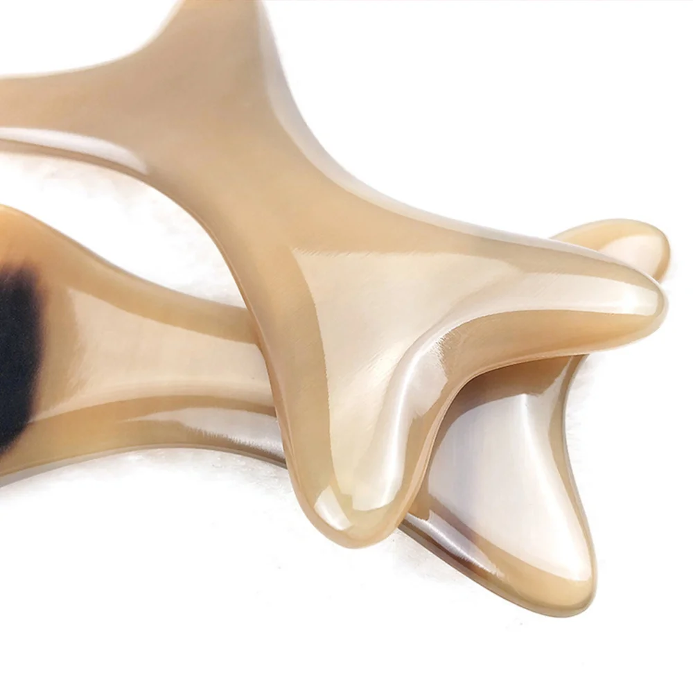 

Natural Horn Face Guasha Plate Bone Shaped Scrapping Board Board Yellow