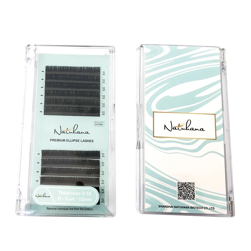 NATUHANA 50 чехлов/партия эллипс плоские Индивидуальные Накладные накладные ресницы